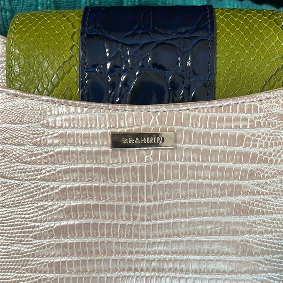 Elegant Cream and Green Women's Bag by Brahmin - Picture 5 of 9